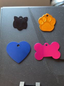 Personalized Pet Tags With Titanium Flat Ring To Secure To Collar Custom Engraving