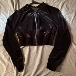 Black Velvet Cropped Jacket 