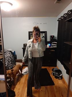 Flare pants $20 Jean Jacket for $35