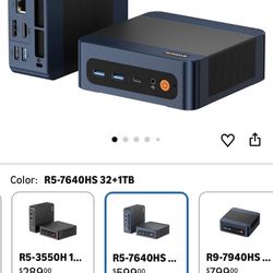 BOSGAME P3 Mix Mini PC, Mini Desktop with Ryzen 7640HS (up to 5.0 GHz), 32GB DDR5, 1TB PCIe SSD, 4K Triple Display, USB 4.0, Dual 2.5G LAN & Wi-Fi 6E 