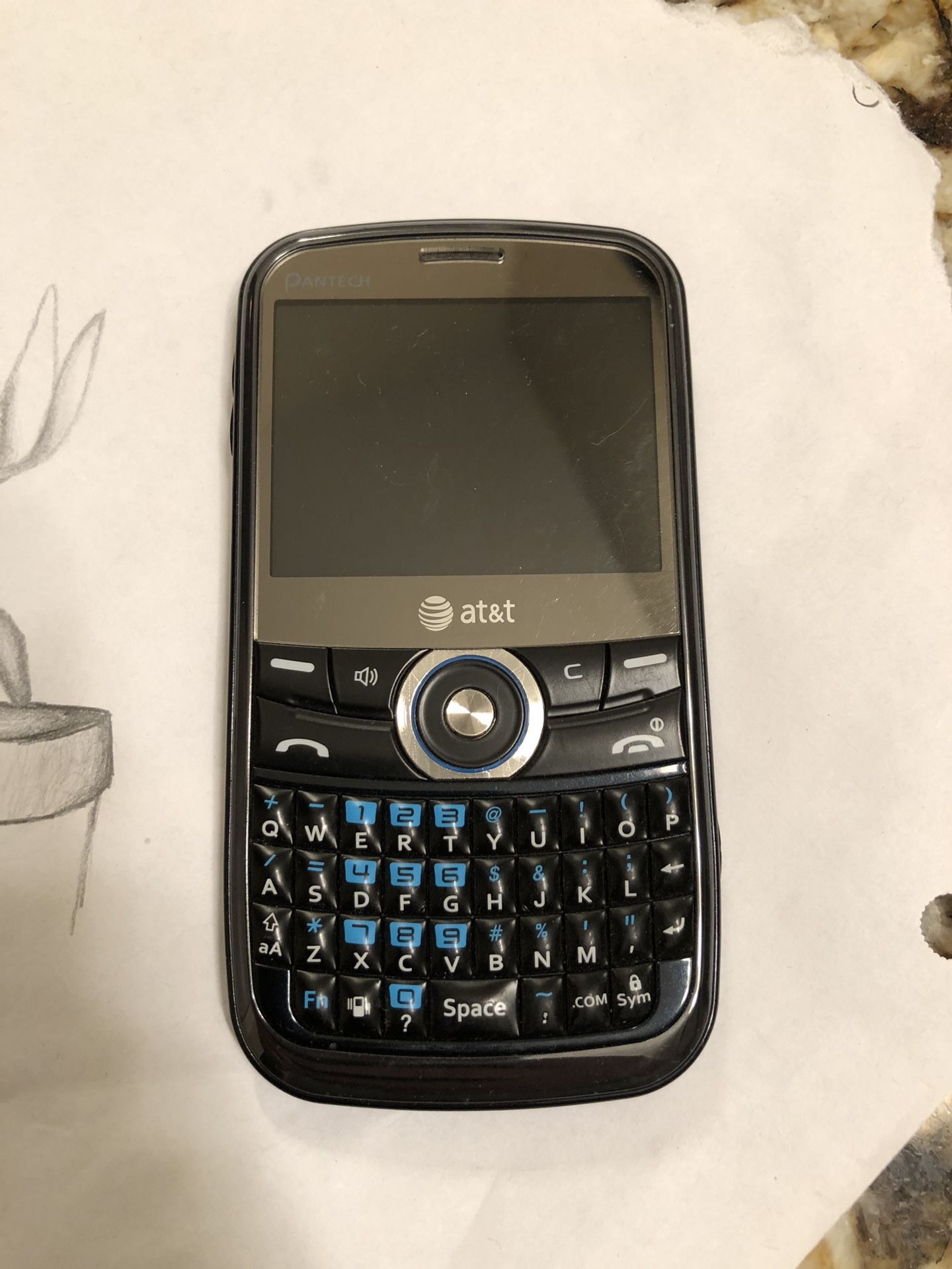 AT&T Pantech Link P7040 - Black Orange
