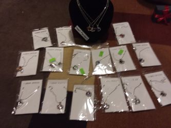 Lot of about 18! Heart Pendant Necklaces!
