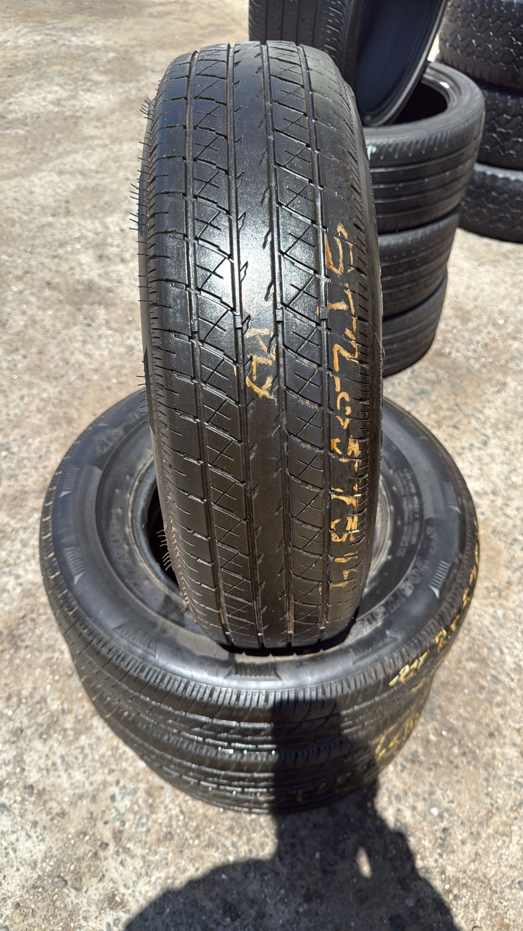 ST 205/75r14 USED TRAILER TIRES RAINIER 8Ply For SALE SET OF 4 TIRES $180 WITH INSTALLED CASH PRICE