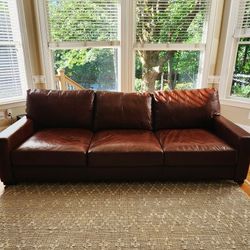Turner Square Arm Grande Leather Sofa By Pottery Barn