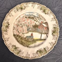 The Friendly Village “The Well” Johnson Bros. Ironstone Dinner Plate 10.5”