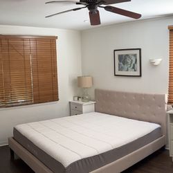 Cal King Nectar Mattress w/ Tufted Bed Frame