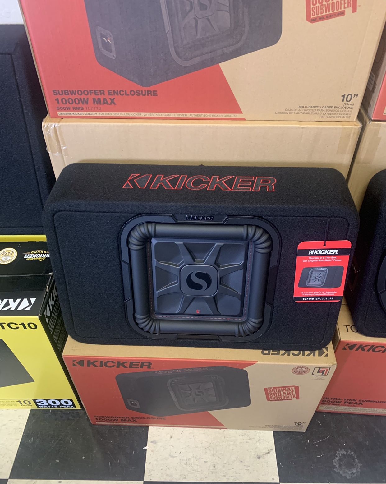 Kicker Car Audio . 10 Inch Car Stereo Subwoofer . L7 Series Ultra Thin Truck Box   Flash Sale $229 While They Last  New 