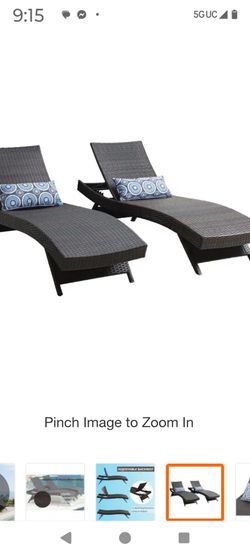 Brown All-Weather Adjustable Resin Outdoor Patio Chaise Lounger (Set of