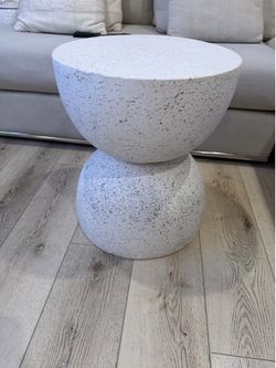 Cb2 white end tables indoor/outdoor