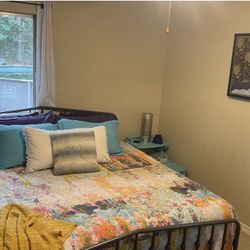 Kind Size Bed, Mattress and Sheets. 