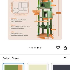 Ouritsu 73.6in Tall Cat Climbing Tower With Hammocks And More