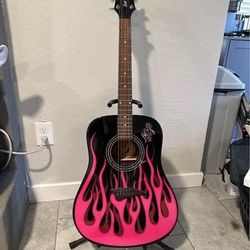 Bret Michaels Guitar Pink