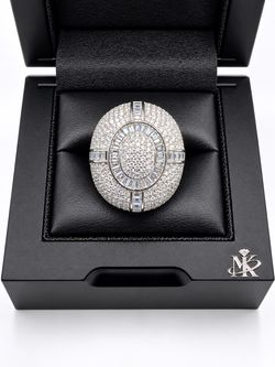 925 Sterling Silver 9.70CTW MOISSANITE Oval Cluster Men’s Ring Size 10 or 12