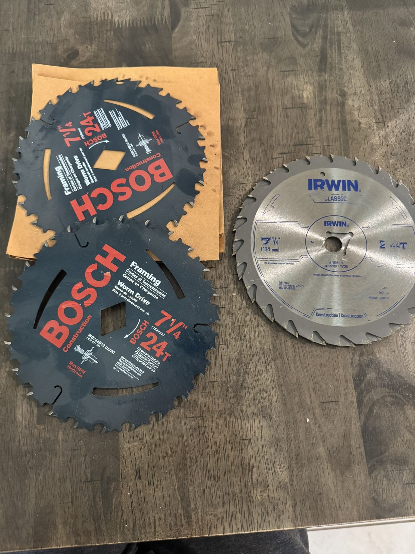 Bosch Saw Blades 7-1/4” 24T