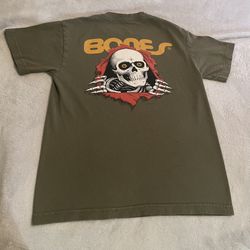 Skull Shirt Men Small Olive Green Graphic Lightweight Skeleton Workout Gym Tee