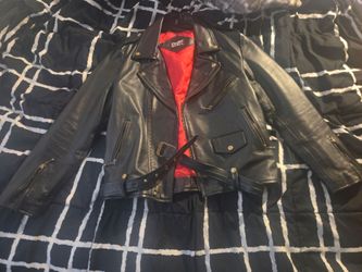 Straight to Hell Black Leather Moto Jacket