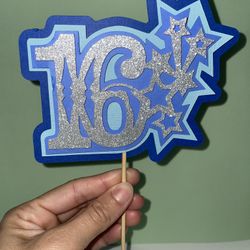 #16 Birthday  Cake Topper