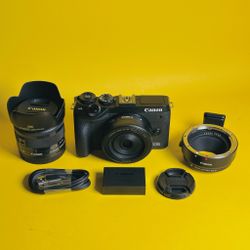 Canon M6 Mark II + 22mm f/2 + 15-45mm + EF Adapter