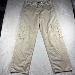 Vintage Levis Silver Tab Cargo Khaki Pants Men’s 36x33 Beige Hong Kong 90s #852