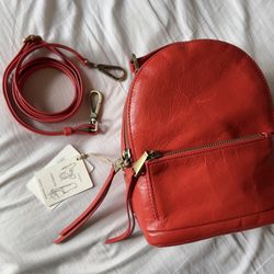 HOBO Women’s Rio Red 100% Leather Convertible to Backpack to Crossbody Bag NWT