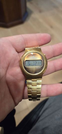 Vintage Sensor TriLite Gold Tone Digital Watch – Working – Retro