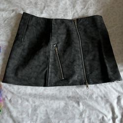 Leather Biker Skirt 