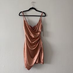 Peach Rhinestone Dress (M)