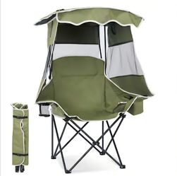 Portable Folding Beach Chair with Canopy Shade