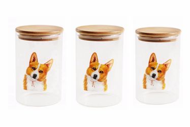 3pcs air tight glass jar set, 700ml each, new