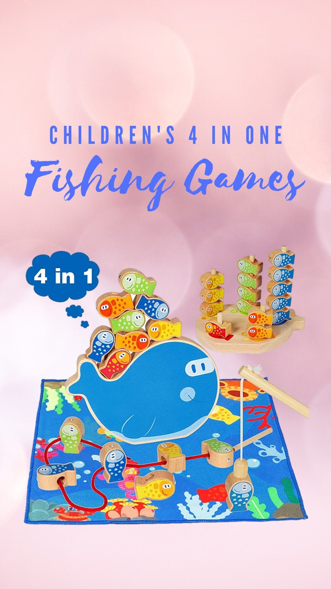 Children's 4 in 1 Fishing Games