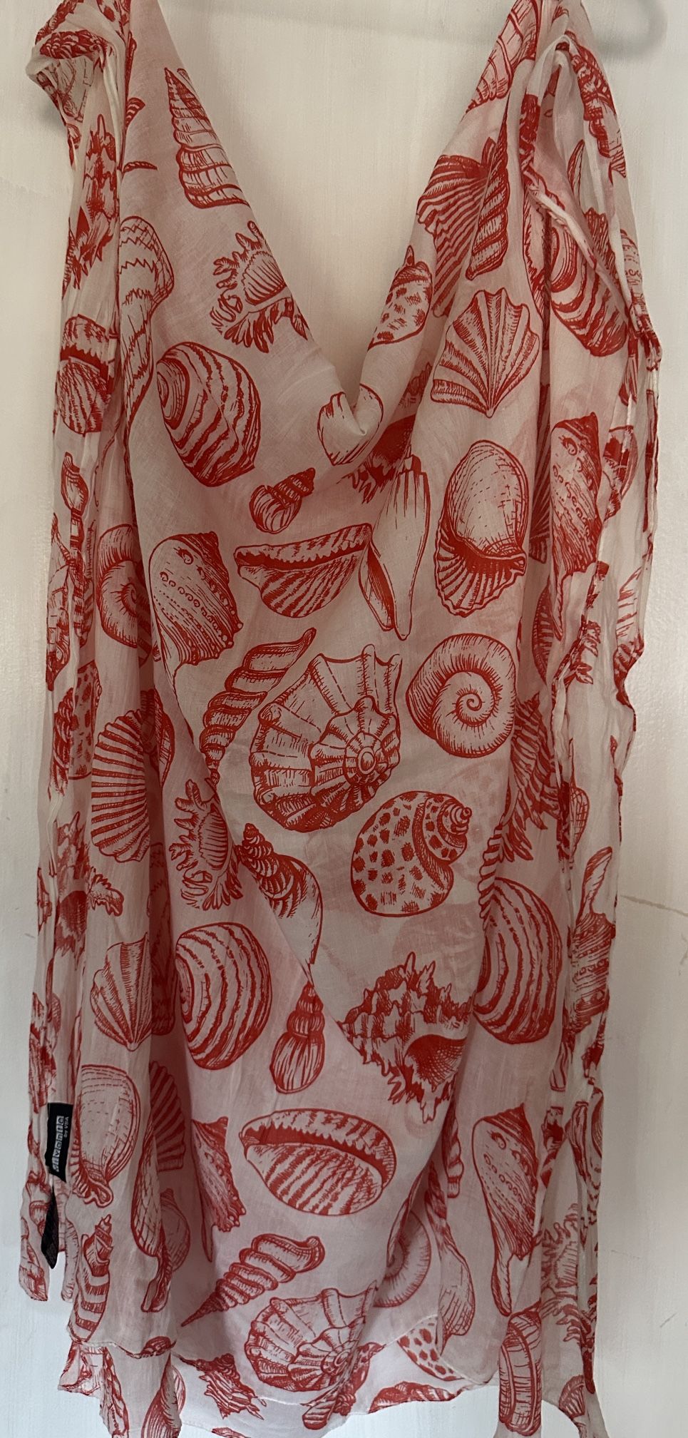 Red Shell Print Scarf