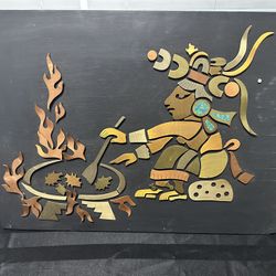 Aztec Wall Panel, Wood and Metal