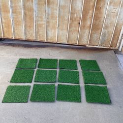 12 Pack Artificial Grass 12x12 Inch Artificial Grass Turf Tile, Professional DIY Grass Mat, Potty Training Rug And Replacement Artificial Grass Turf O