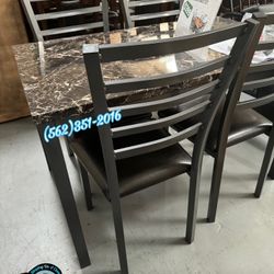 Dining Table Set Grey With Four Chair Included 