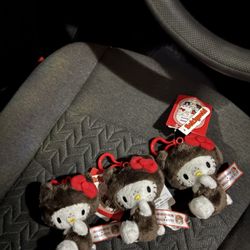 Sanrio Hello Kitty X Monchhichi Plushie Keychain 