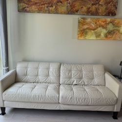 Cream Color Leather Sofa