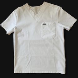 Figs Scrub Top Optic White