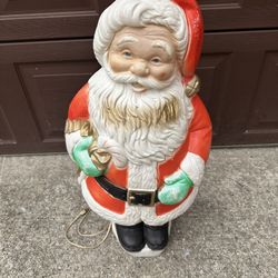 VINTAGE POLORON 31” SANTA CLAUS WITH CANE BLOW MOLD