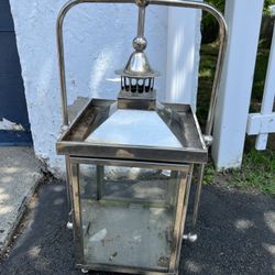 Beautiful Large Lantern Brass Chrome Plated Or Stainless Glass Panel