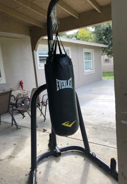 Everlast boxing bag and stand