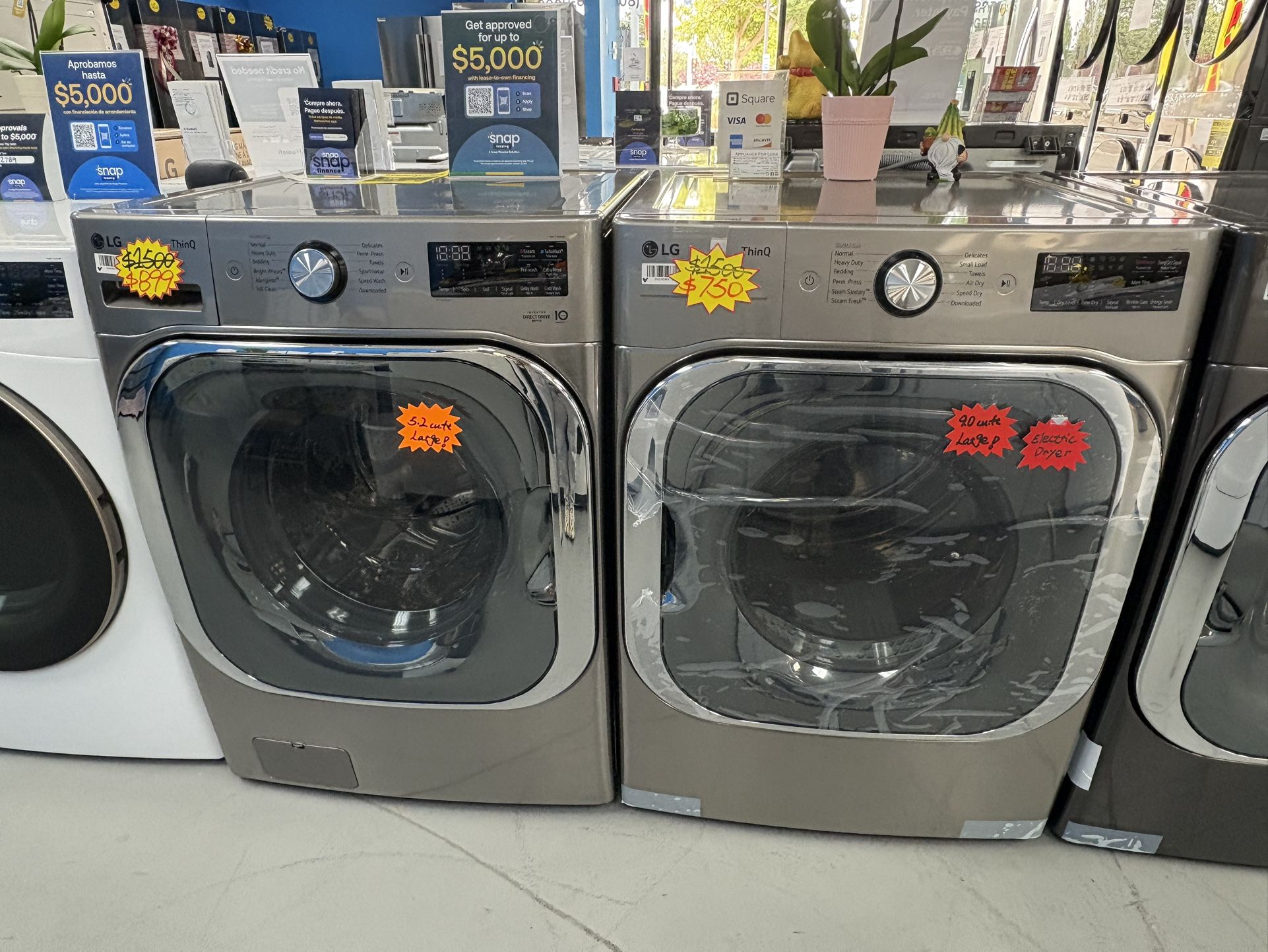 Mega Capacity‼️5.2 cu.ft Washer and 9.0 cu.ft Electric Dryer