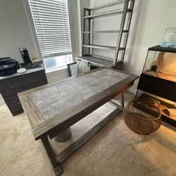 Office Desk With Bookshelf 