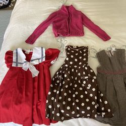 Three Dresses And A Sweater - Girls Size 5