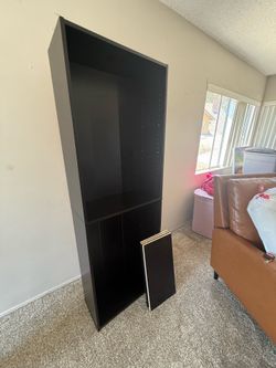 Black cabinet w/ adjustable shelves