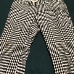 Gucci Black White Vichy Cotton Trousers 