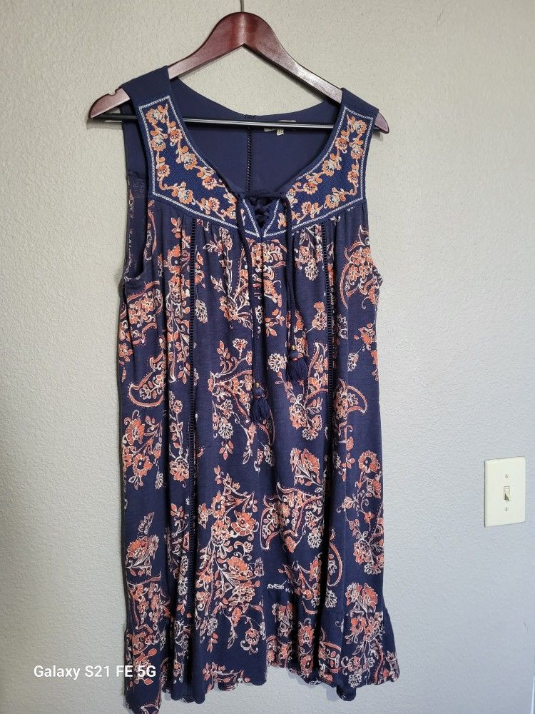 Democracy Ladies Sleeveless Boho Dress XL