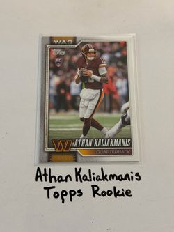 Athan Kaliakmanis Washington Commanders QB Topps Rookie Card.