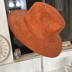 BEAUTIFUL Suede Burnt Orange Hat