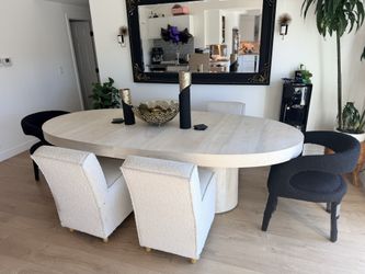 Anthropologie - Swirled Drum Oval Dining Table