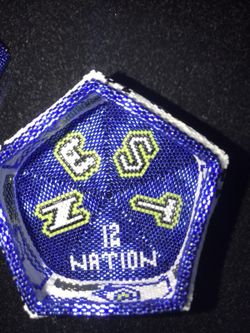 Seahawks hand beaded jewelry box